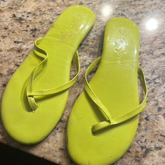 Yosi Samra Green Patent Flats - Size 8 - Great Condition Womens Size 8 - Picture 1 of 2